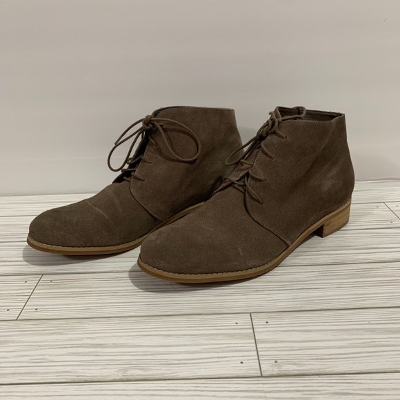 Blondo Waterproof Dark Suede Ankle Boots Taupe Size 10 - Picture 1 of 12